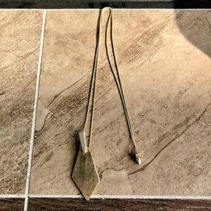 Long brushed gold KS statement necklace